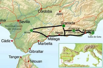 kaart Andalusie