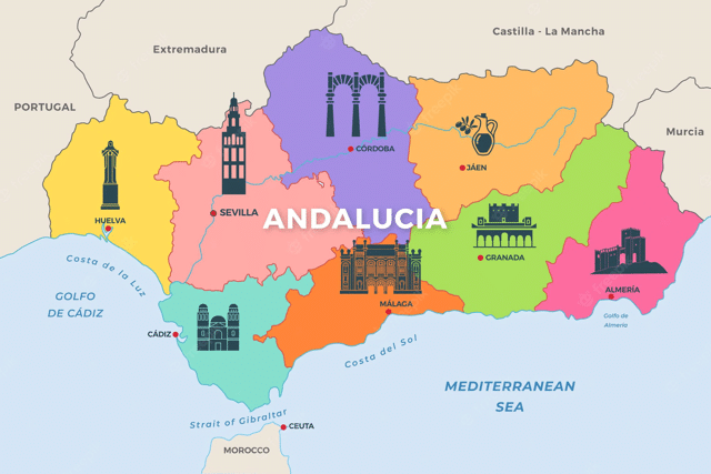 Andalusië kaart